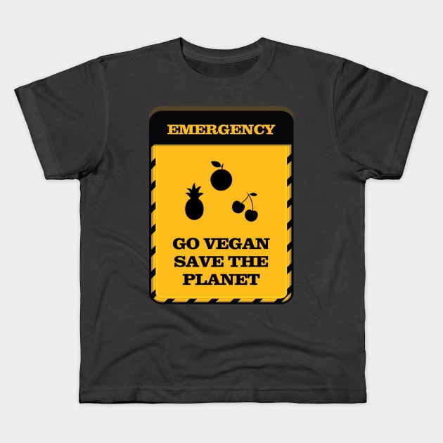 Go Vegan Kids T-Shirt by JevLavigne